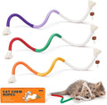Cat Toys Chew Ropes 3Pcs with Refillable Natural Catnip, Safe Teeth Cleaning Toy for Indoor Kittens, Interactive Cat Nip Kitty Toys for All Breeds 19.5 Inches